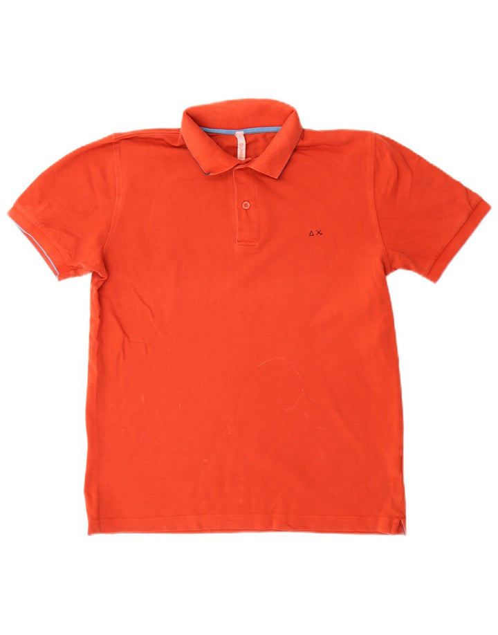 Polo da uomo Regular Fit Sun68 in cotone rosso medio