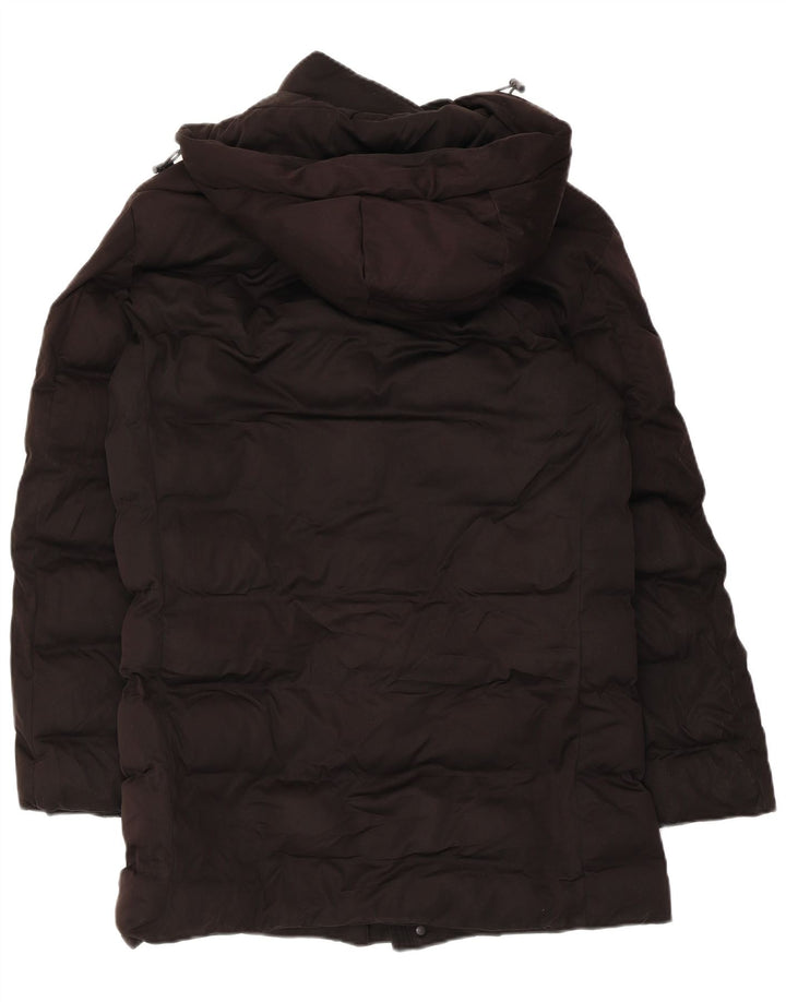 Giacca imbottita con cappuccio da uomo Zara UK 36 piccola poliestere nero