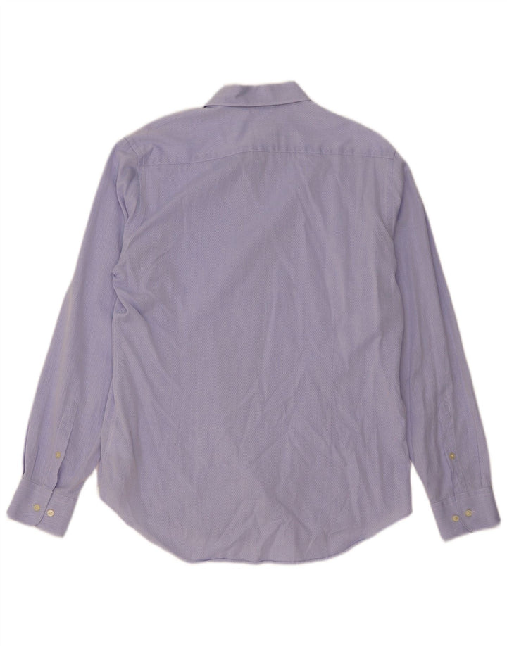 Camicia da uomo Henry Cottons taglia 40 cotone geometrico blu medio