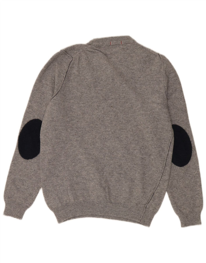 Maglione maglione girocollo da donna Woolrich UK 16 grande lana grigia