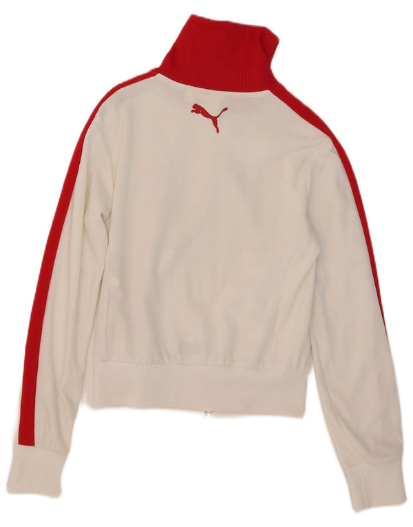 Giacca da ginnastica corta da donna Puma UK 10 Small White Colourblock