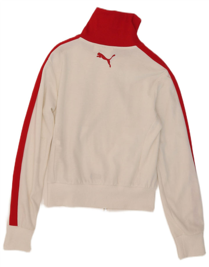 Giacca da ginnastica corta da donna Puma UK 10 Small White Colourblock