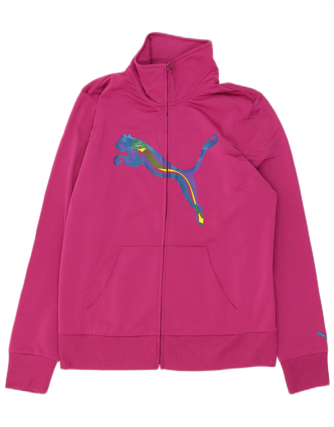 Giacca da tuta grafica da donna Puma UK 16 grande rosa poliestere