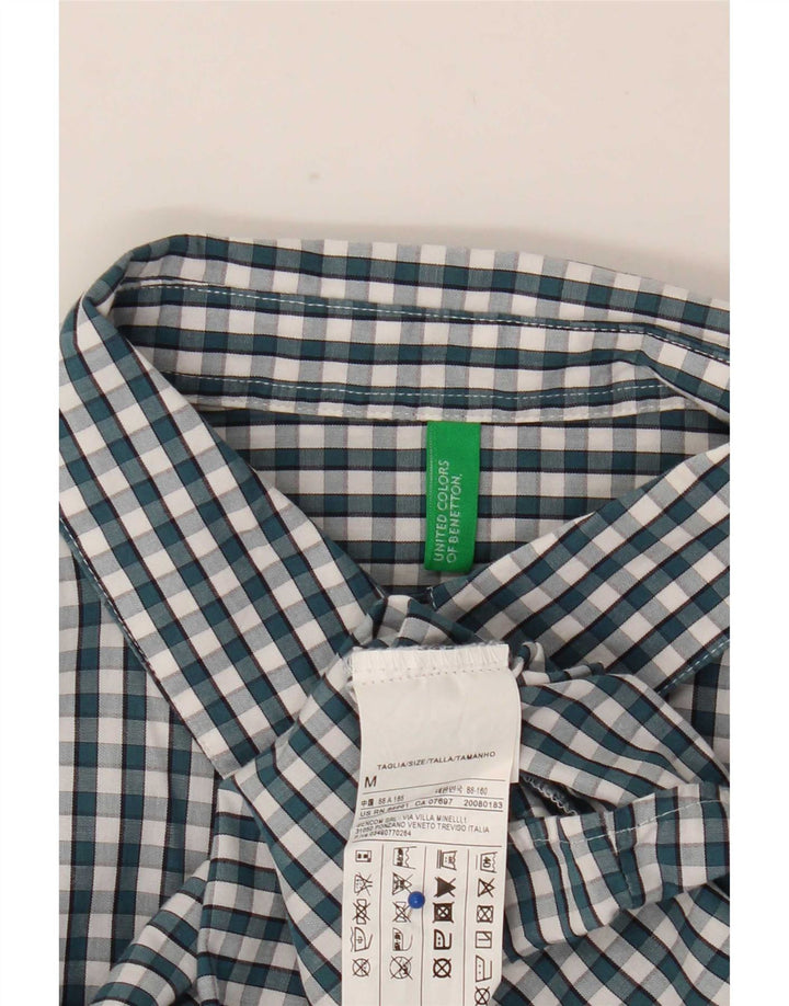 Camicia da donna Benetton UK 12 Cotone a quadretti verde medio