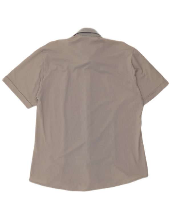 Camicia a maniche corte da uomo Sasch Large in poliestere color block grigio