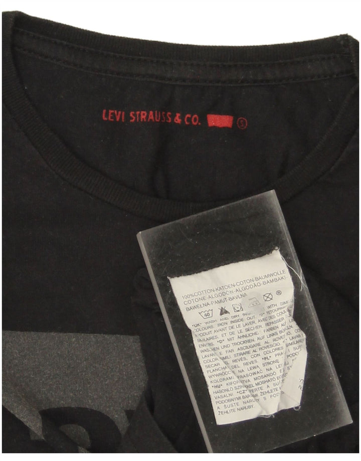 LEVI'S Mens Graphic Top Long Sleeve Small Black Cotton