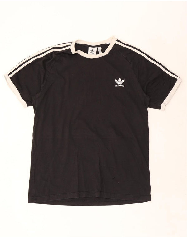 T-shirt Adidas da uomo Top XL in cotone color block nero