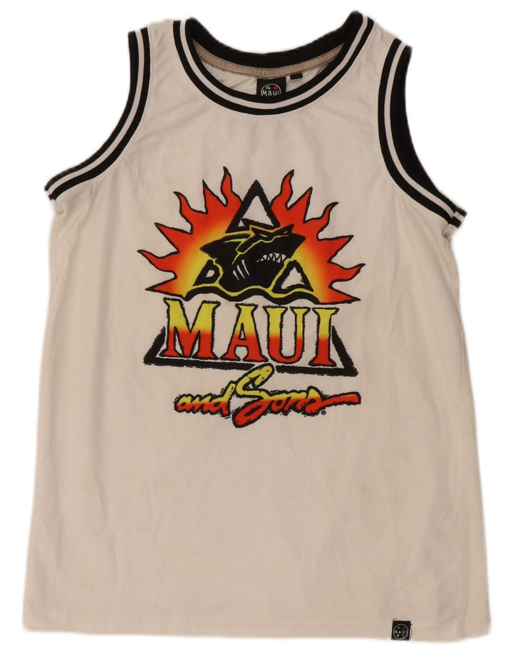 MAUI MAUI Boys Graphic Vest Top 12-13 Years White