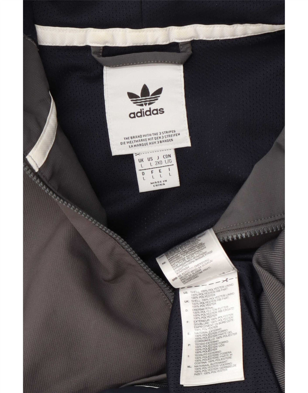 Giacca da uomo Adidas Anorak con cappuccio, tuta da ginnastica, grande, colore grigio
