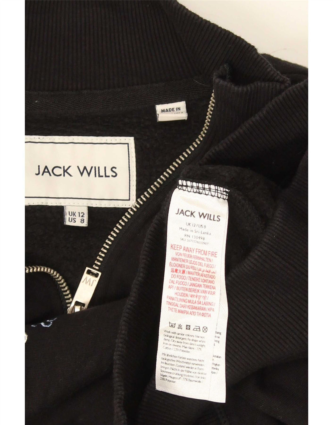 Felpa grafica oversize da donna Jack Wills UK 12 media nera