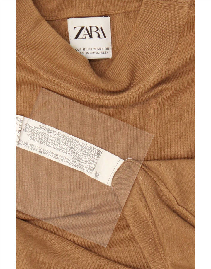 Maglione Zara da uomo con collo dolcevita piccolo in viscosa beige