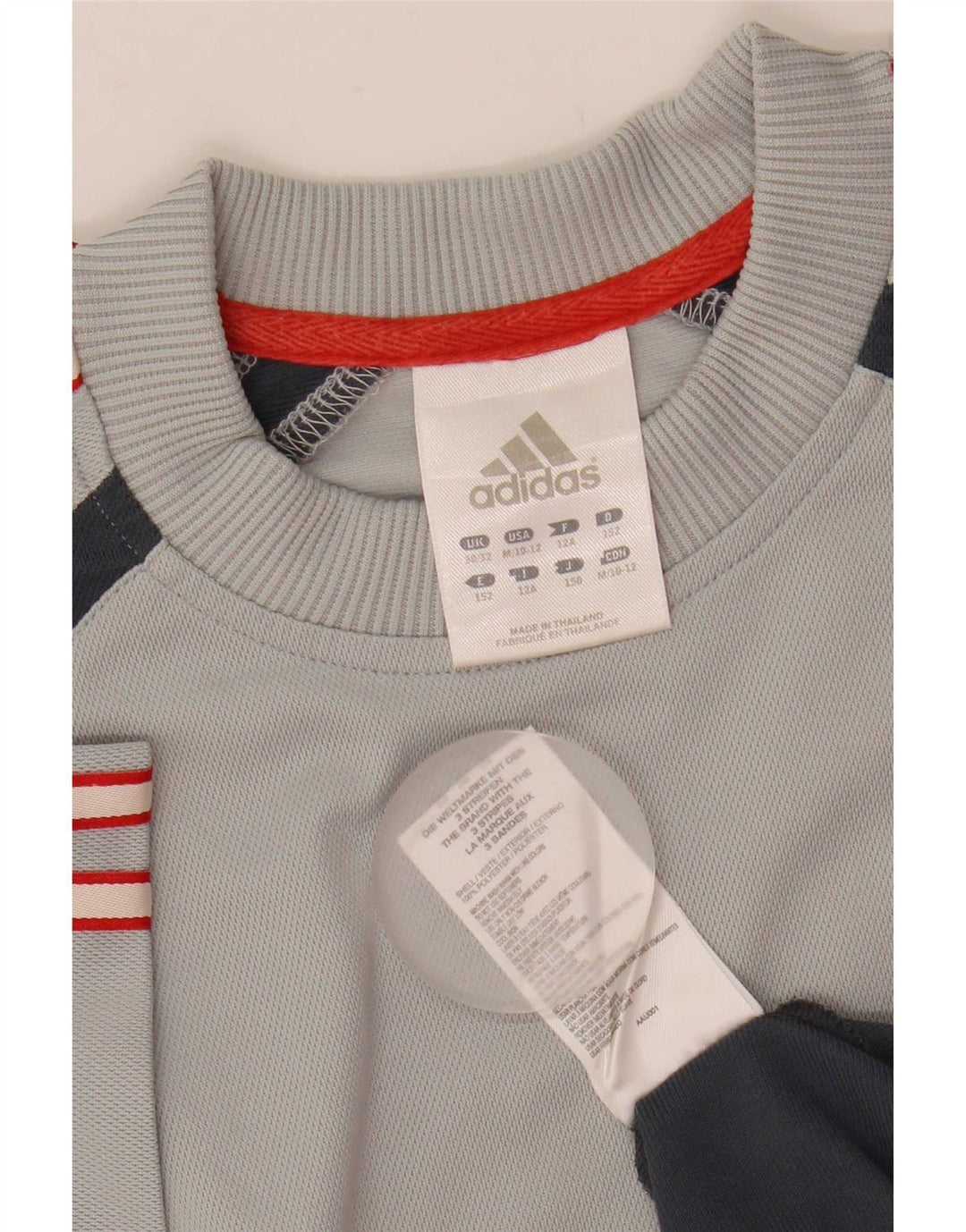 Maglietta Adidas da ragazzo, 11-12 anni, in poliestere color block grigio