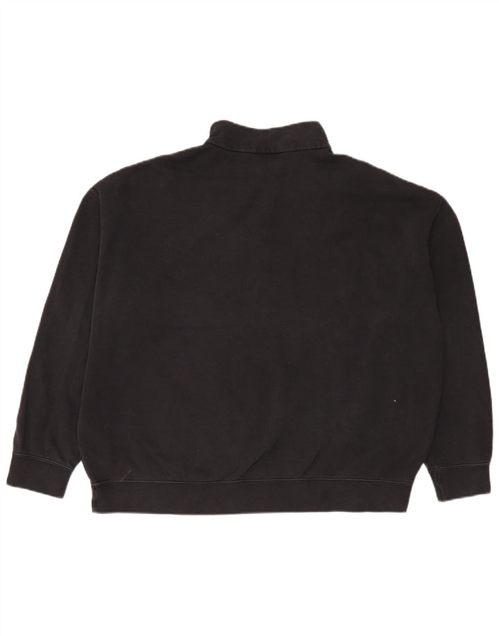 Felpa oversize da donna con zip 1/4 Nike, maglione, UK 10, piccola, cotone nero