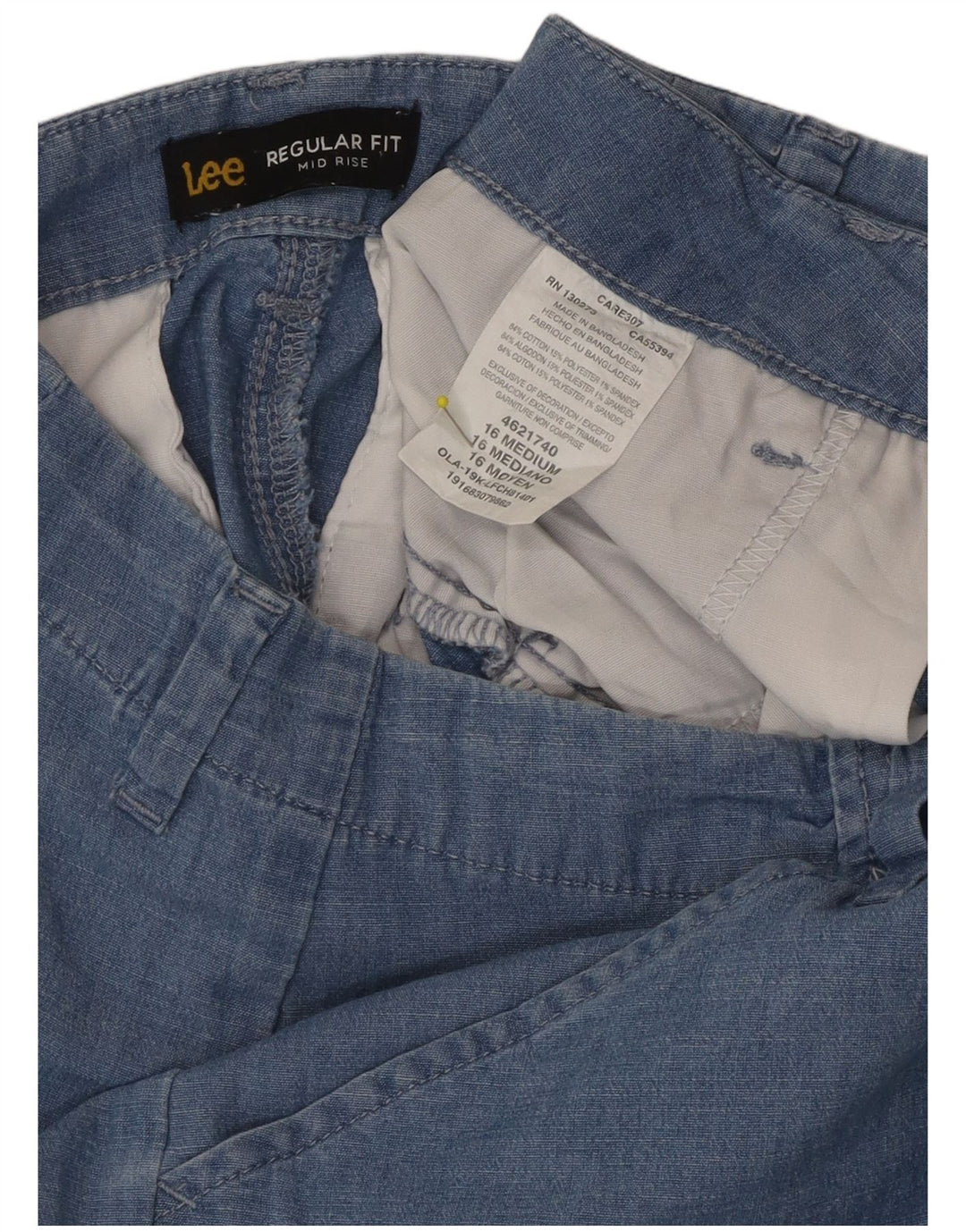 Pantaloncini casual a vita media da donna con vestibilità regolare LEE US 16 2XL W36 cotone blu