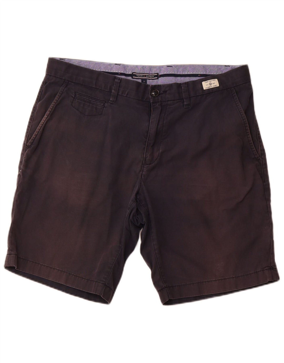 TOMMY HILFIGER Pantaloncini chino da uomo W36 Large Blu Navy in cotone