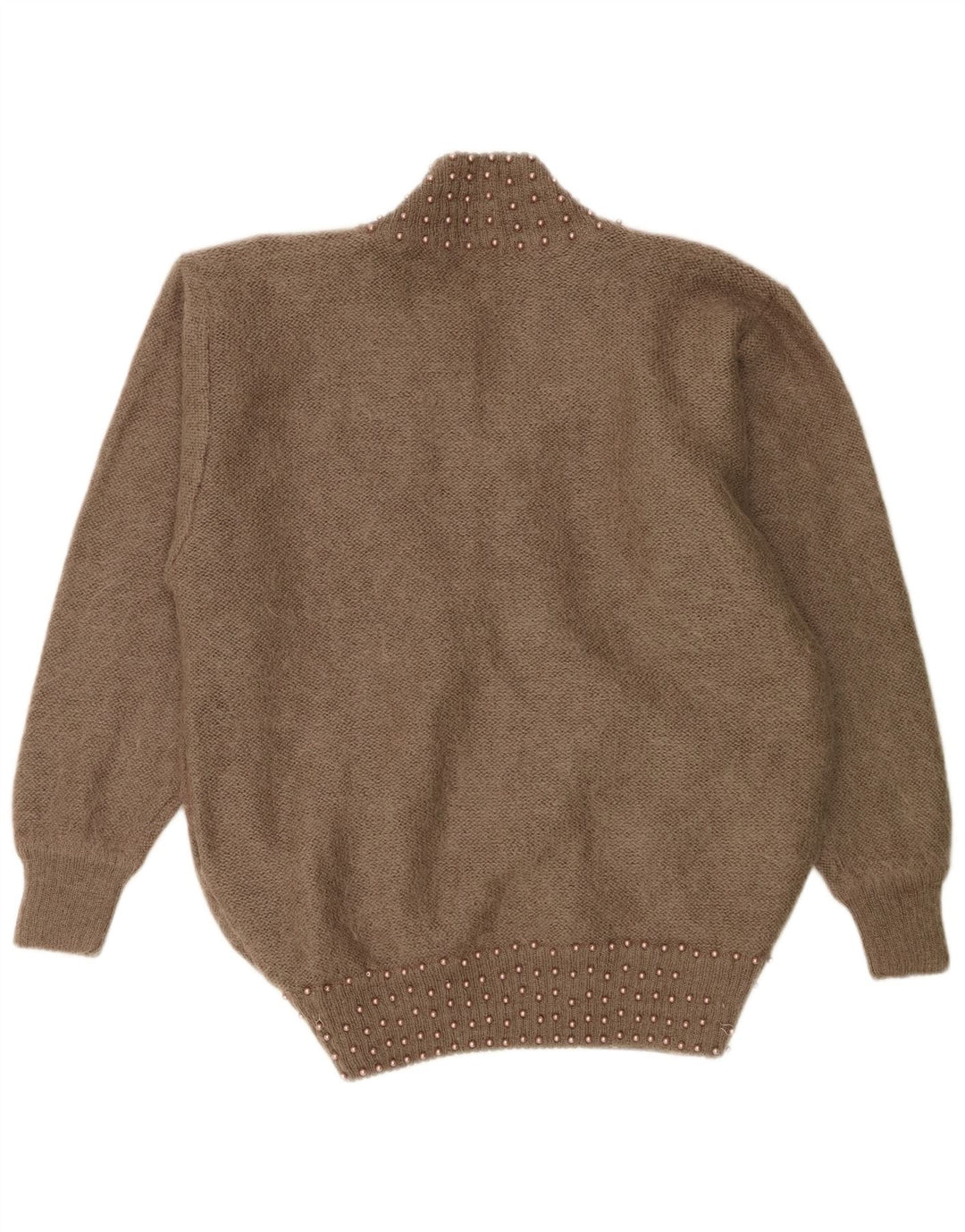 FLORENTIA Maglione cardigan oversize da donna UK 14 Marrone medio maculato
