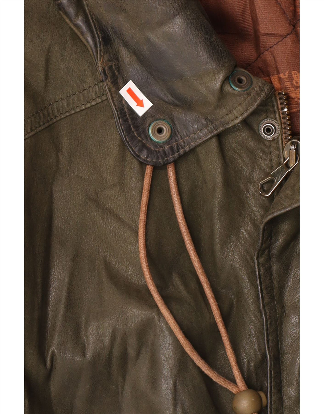 Giacca in pelle vintage da uomo IT 52 XL in pelle kaki