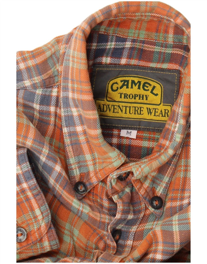 Camicia in flanella da uomo Camel Active a quadri arancione medio