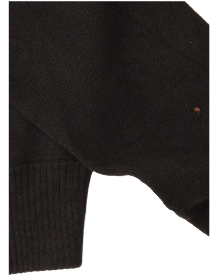 ARMANI JEANS Womens Cardigan Sweater UK 12 Medium Black Cotton