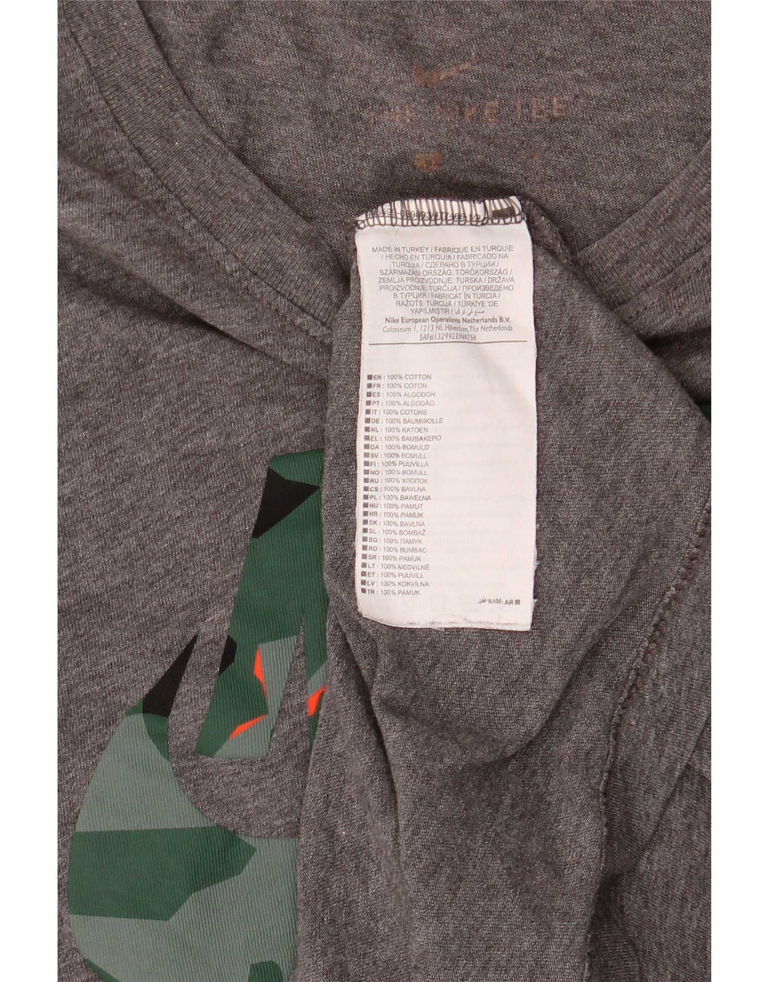 T-shirt grafica Nike Dri Fit da uomo, piccola, in cotone grigio