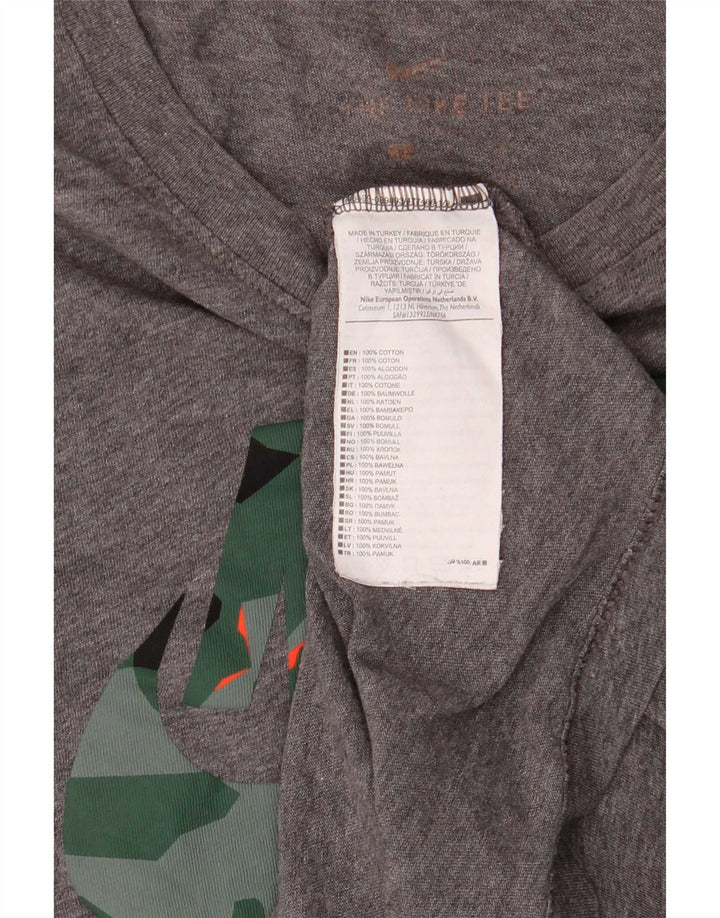 T-shirt grafica Nike Dri Fit da uomo, piccola, in cotone grigio