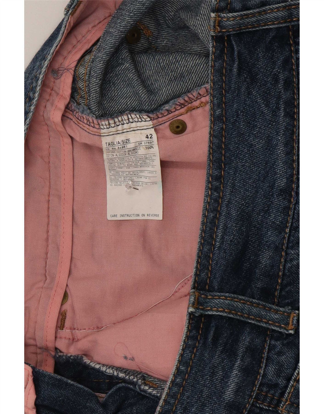 Pantaloncini di jeans da donna Benetton IT 42 Medium W30 Blu Cotone