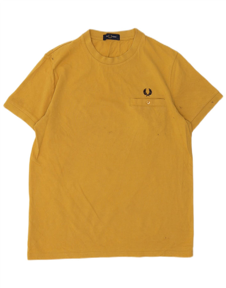 T-shirt da uomo Fred Perry Top in cotone giallo medio