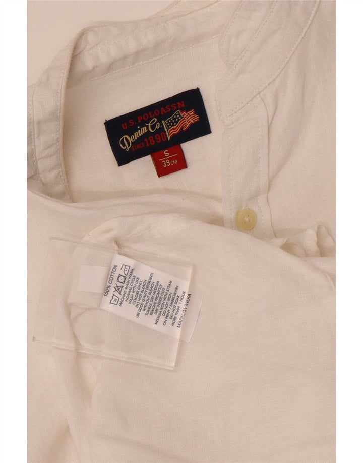 Polo Assn. degli Stati Uniti Camicia da uomo taglia 39 piccola in cotone bianco