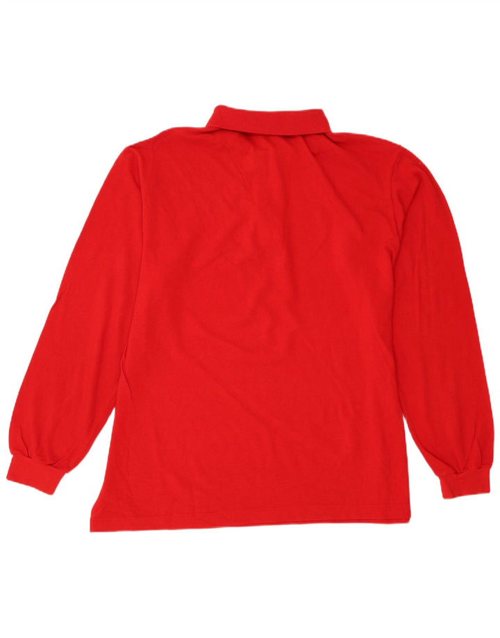 Polo da uomo a maniche lunghe Lacoste taglia 6 XL in cotone rosso