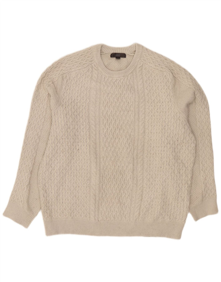 Maglione maglione girocollo da uomo Marks & Spencer XL grigio poliestere