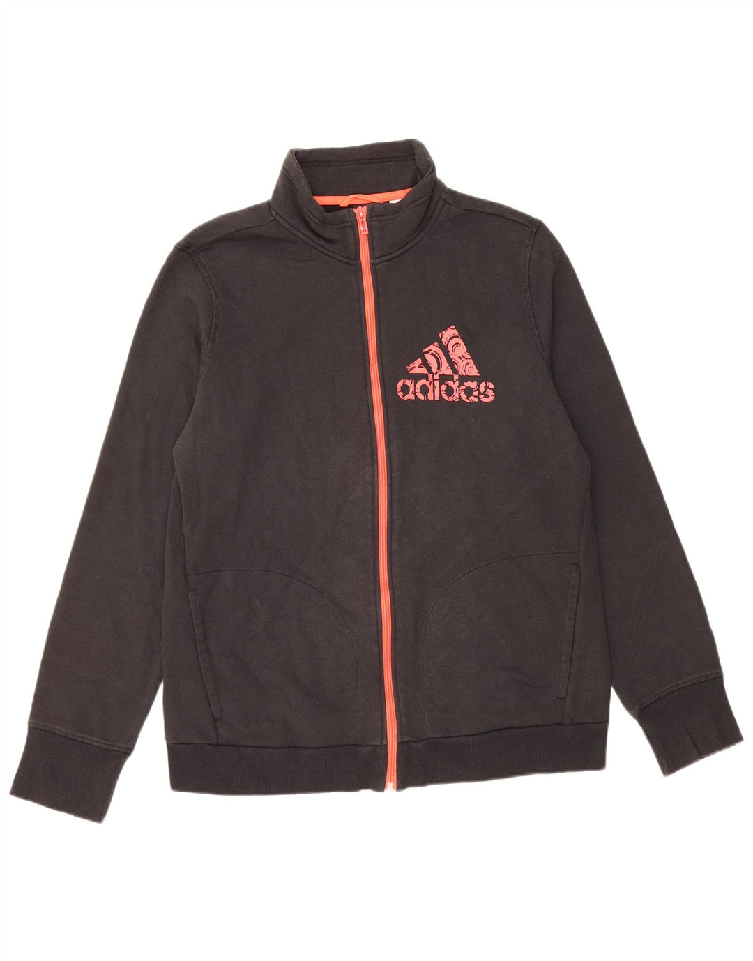 Giacca da ginnastica grafica da donna ADIDAS UK 16 grande grigia