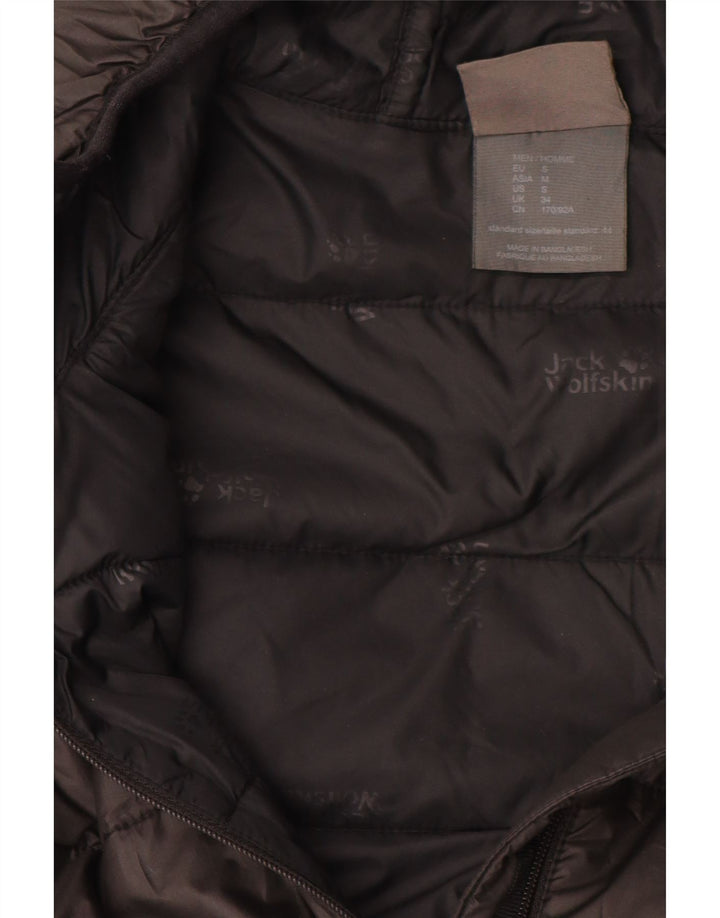 JACK WOLFSKIN Giacca imbottita con cappuccio da uomo UK 34 Small Poliestere nero