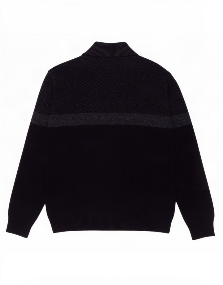 Maglione da uomo Marks & Spencer con zip e collo grande color block blu navy
