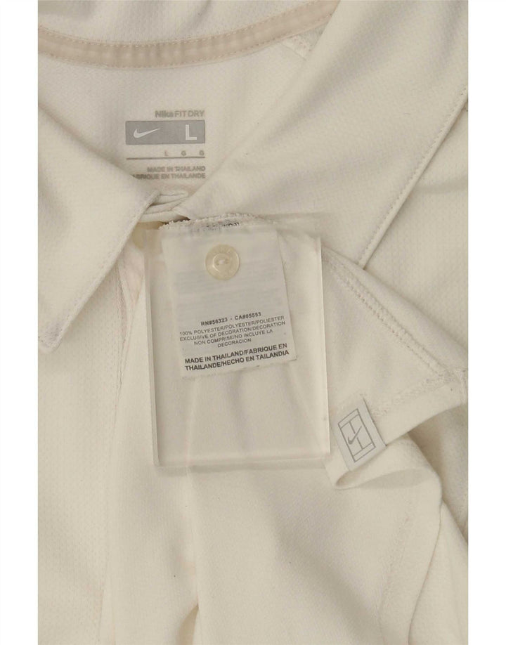 Polo Nike da uomo grande in poliestere color block bianco