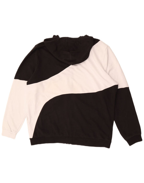 Felpa con cappuccio e zip da uomo Puma XL in cotone color block nero