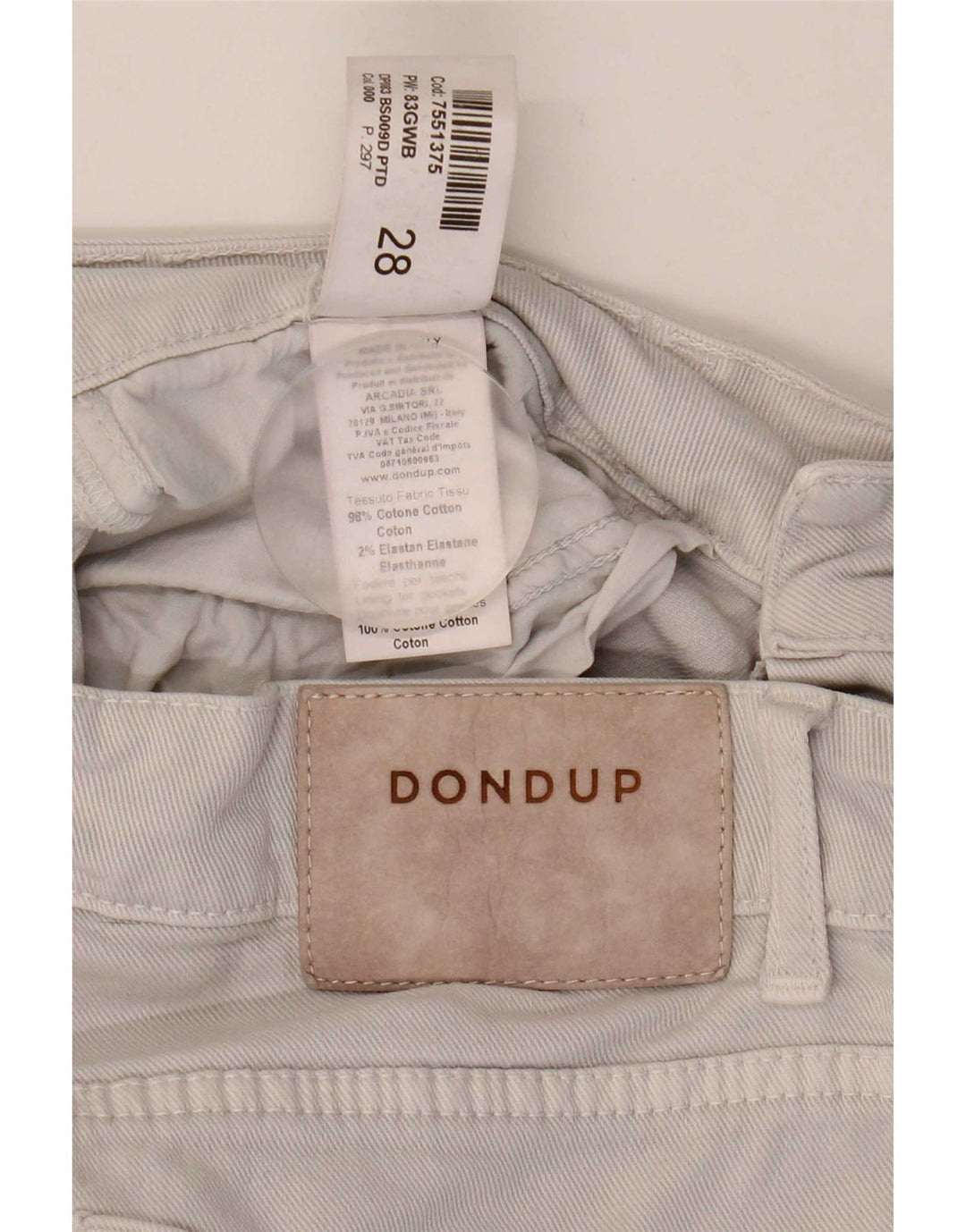 Pantaloncini di jeans da donna Dondup W28 cotone grigio medio