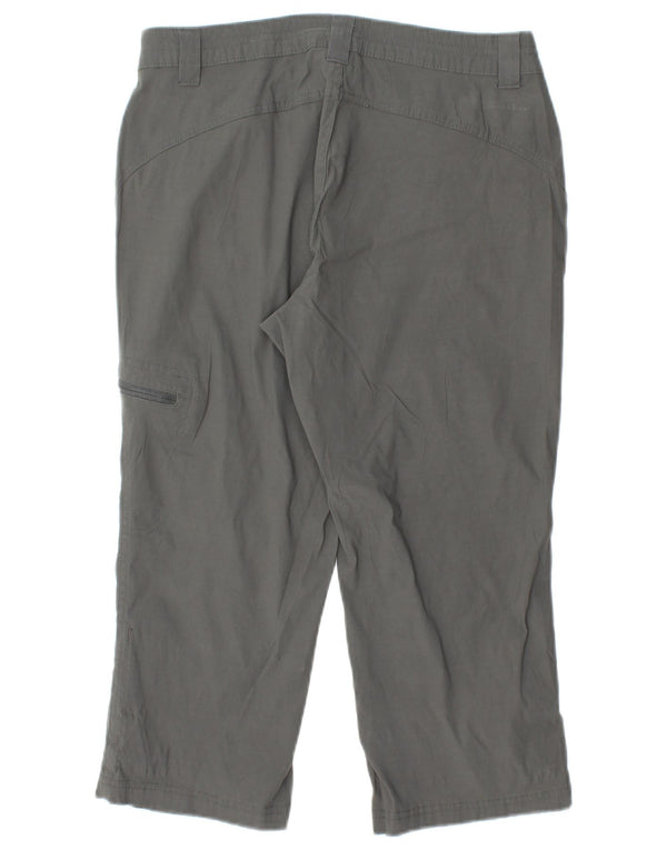 Pantaloni capri dritti da donna EDDIE BAUER US 6 Medium W28 L20 Nylon grigio