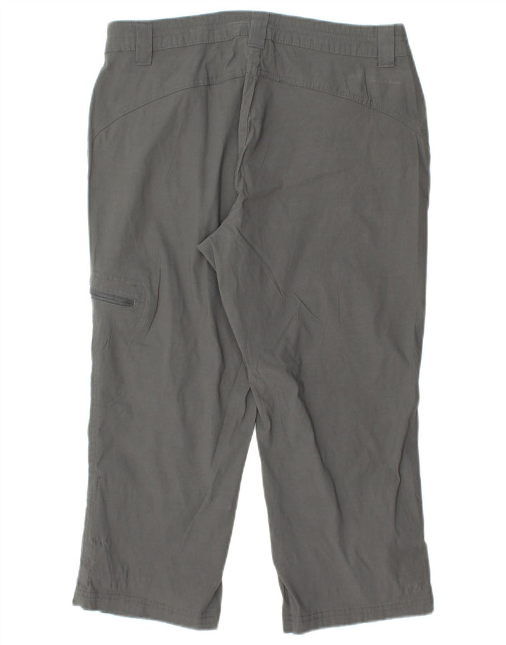 Pantaloni capri dritti da donna EDDIE BAUER US 6 Medium W28 L20 Nylon grigio