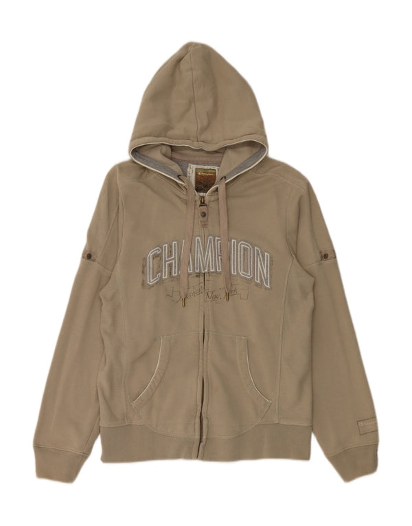 Maglione con cappuccio e zip grafica da donna Champion UK 14 Cotone grigio medio