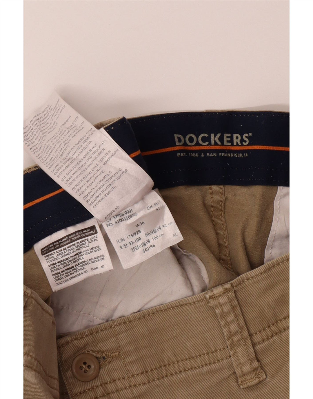 DOCKERS Mens Chino Shorts W36 Large Beige Cotton Vintage Dockers and Second-Hand Dockers from Messina Hembry 
