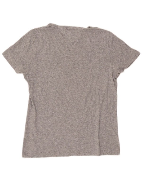 T-shirt grafica da uomo Tommy Hilfiger Top piccola in cotone grigio