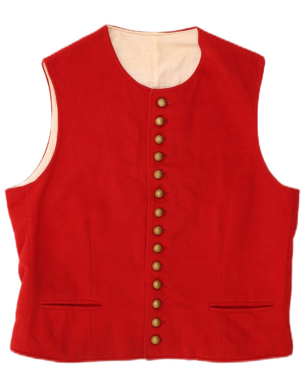 Gilet da donna vintage UK 14 rosso medio