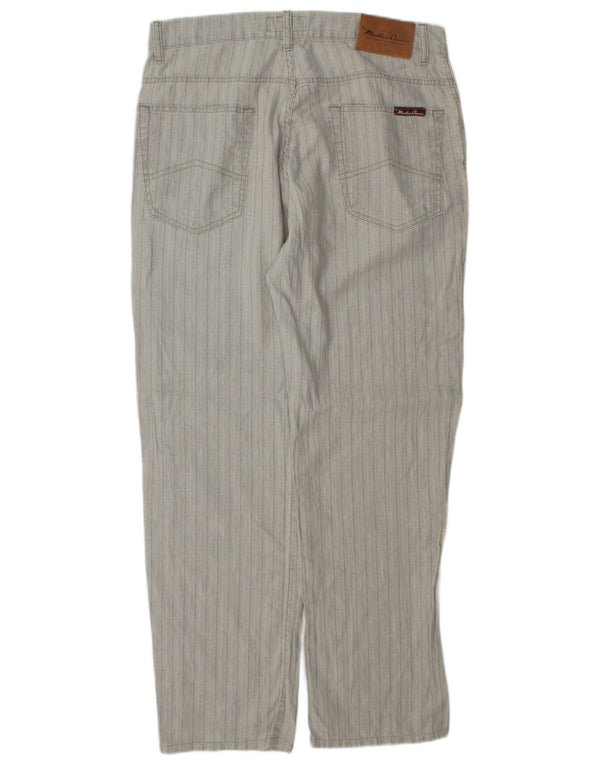 Pantaloni casual dritti da uomo Marlboro Classics W36 L31 Gessato grigio