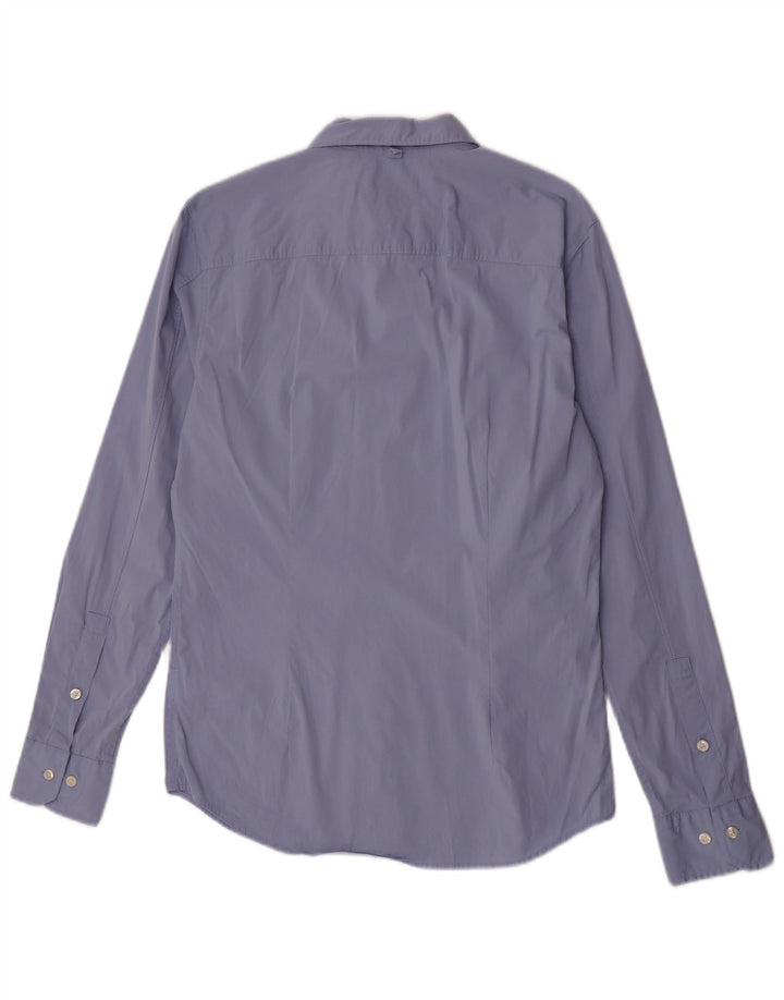 Camicia slim fit da uomo Tommy Hilfiger in cotone blu medio