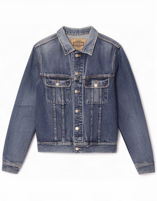 Officina Womens Denim Jacket UK 16 Large Blue Cotton