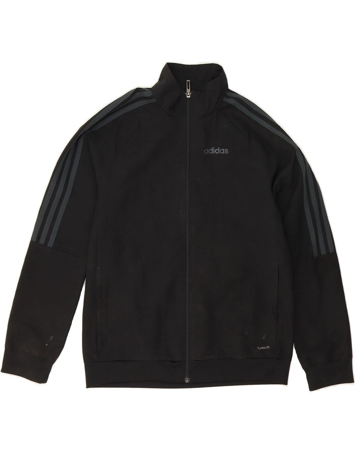 ADIDAS Boys Climalite Tracksuit Top Jacket 11-12 Years Black Polyester Vintage Adidas and Second-Hand Adidas from Messina Hembry 