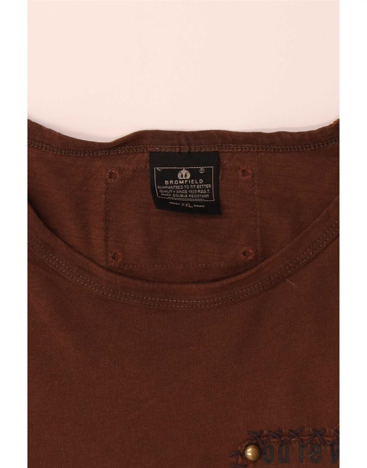 Maglia da uomo Bromfield a maniche lunghe 2XL in cotone marrone