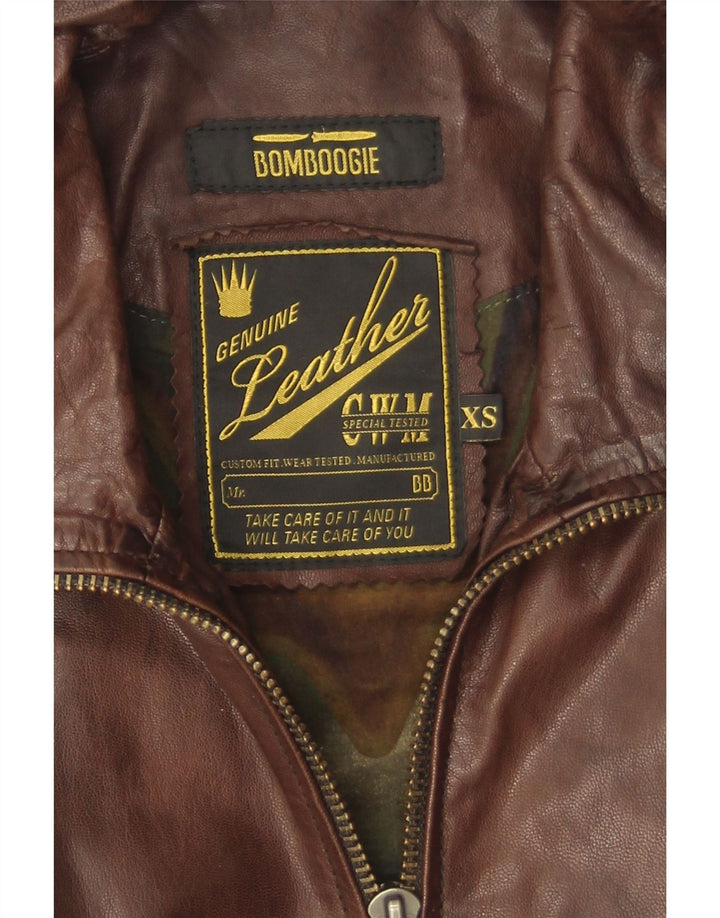 Giacca in pelle da uomo Bomboogie UK 34 XS in pelle marrone