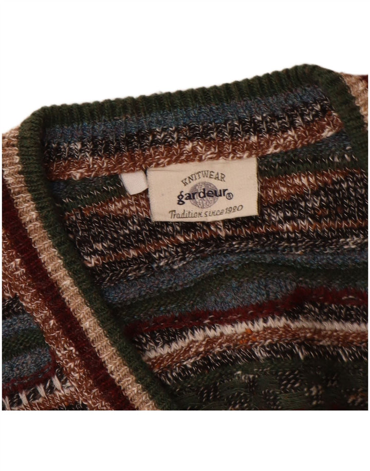 Maglione da uomo con scollo a V GARDEUR medio multicolore geometrico