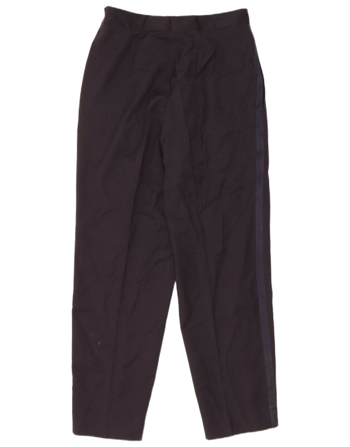 Pantaloni da abito dritti vintage da uomo IT 48 medi W30 L30 blu navy